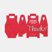 BEDANKT Red Faux Glitter Bedankdoosjes (Uitgevouwen)