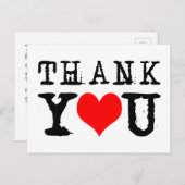 Bedankt Red Heart aanpasbaar Briefkaart (Voorkant / Achterkant)