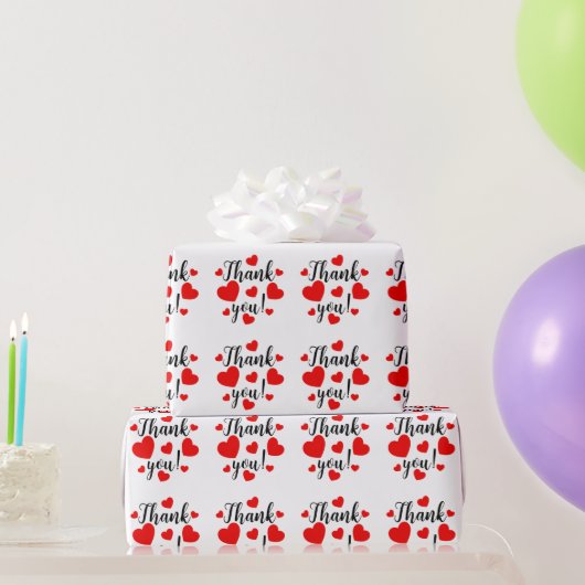 Bedankt Red Hearts Cadeaupapier (Feestgeschenken)