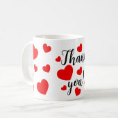 Bedankt Red Hearts Koffiemok (Voorkant links)