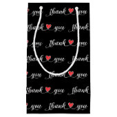 Bedankt Red Hearts op zwart Klein Cadeauzakje (Voorkant)