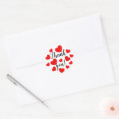Bedankt Red Hearts Ronde Sticker (Envelop)