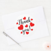 Bedankt Red Hearts Ronde Sticker (Envelop)