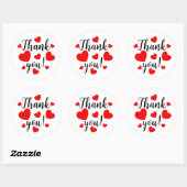 Bedankt Red Hearts Ronde Sticker (Vel)