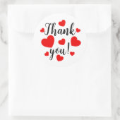 Bedankt Red Hearts Ronde Sticker (Tas)