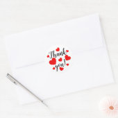 Bedankt Red Hearts Ronde Sticker (Envelop)