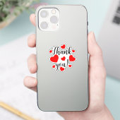 Bedankt Red Hearts Sticker (Telefoon)