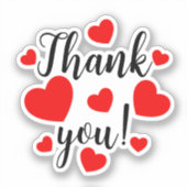 Bedankt Red Hearts Sticker (Voorkant)