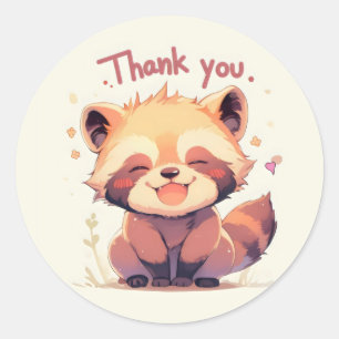 Bedankt Red Panda Anime Ronde Sticker