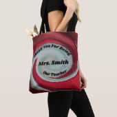 Bedankt Red Swirl Artistic Teacher Appreciation Tote Bag (Dichtbij)