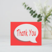 Bedankt Red & White Bubble Qoute Post Kaart (Staand voorkant)