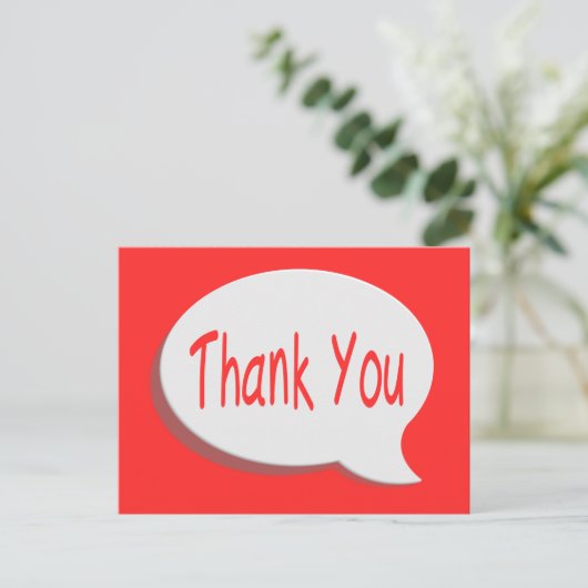 Bedankt Red & White Bubble Qoute Post Kaart (Staand voorkant)