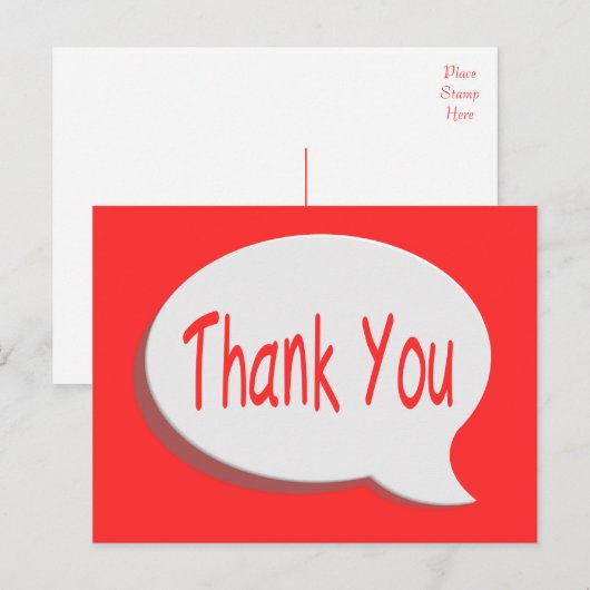 Bedankt Red & White Bubble Qoute Post Kaart (Voorkant / Achterkant)
