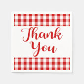 Bedankt Red & White cheques Gingham Plaid Servetten (Voorkant)