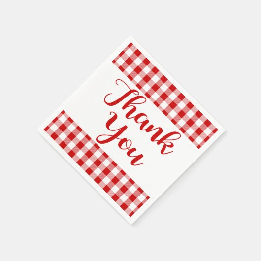 Bedankt Red & White cheques Gingham Plaid Servetten (Hoek)