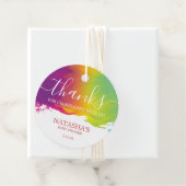 Bedankt, regenboogverf voor Waterverf, Sinaasappel Bedankjes Labels (In situ)