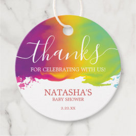 Bedankt, regenboogverf voor Waterverf, Sinaasappel Bedankjes Labels