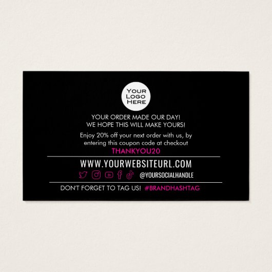 Bedankt! Relaxed Moderne Invoeging van de Korting  Visitekaartje (Achterkant)