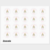 Bedankt Rijden door Animal Safari Baby Girl Shower Ronde Sticker (Vel)