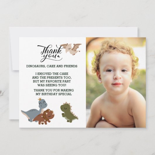 BEDANKT - Roaring Good Time Dinosaur Uitnodiging (Voorkant)