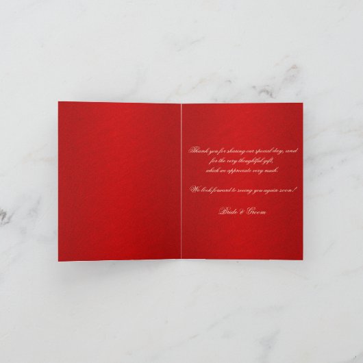 "Bedankt" rode crème bruiloft sjabloon (Binnen)