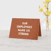 Bedankt Rood brick hard werk appreciatie werknemer Kaart (Gele Bloem)