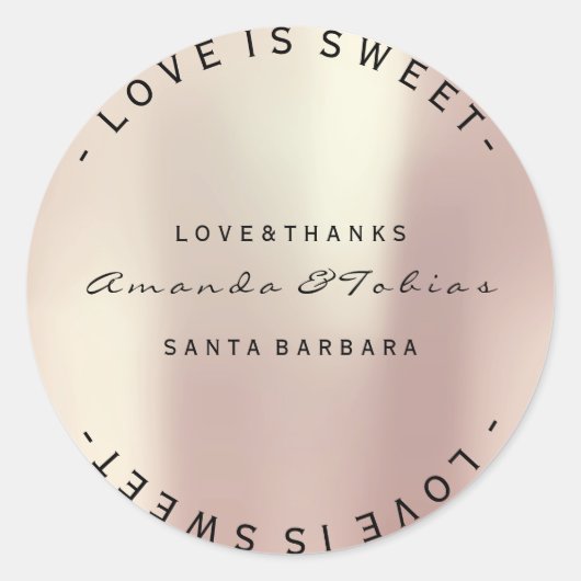 Bedankt Rood goudglas Huid Ronde Sticker (Voorkant)