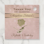 Bedankt Roos Gold 50th Birthday Bedankjes Labels (Achterkant)