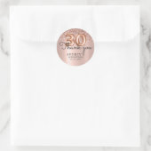 Bedankt Roos Gold Glitter Balloon 30th Birthday Ronde Sticker (Tas)