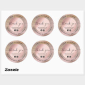 Bedankt Roos Gold Pastel Glitter Ronde Sticker (Vel)