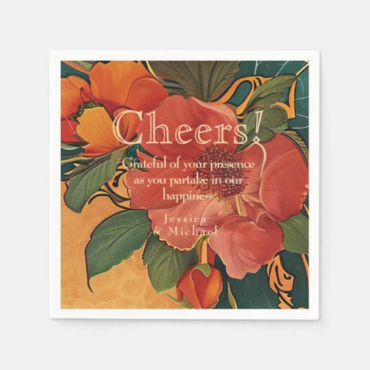 🌹 Bedankt Roos Romance: Art Nouveau Splendor Servet (Voorkant)