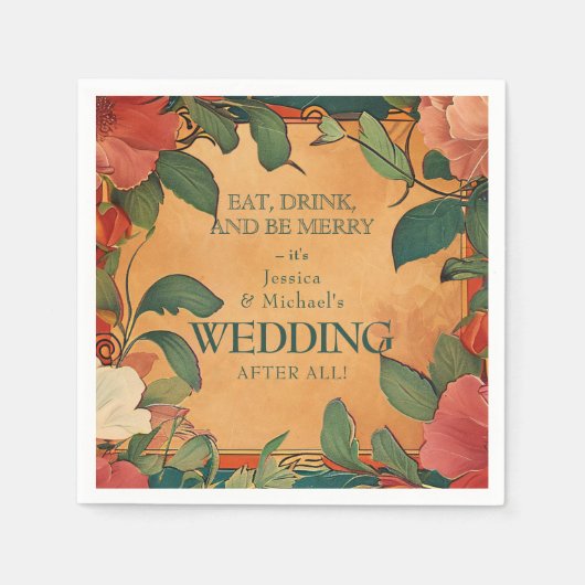 🌹 Bedankt Roos Romance: Art Nouveau Splendor Servet (Voorkant)