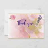 Bedankt Roos Roze, Lavendel, Goud, Paarse Kaart (Voorkant)