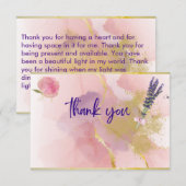 Bedankt Roos Roze, Lavendel, Goud, Paarse Kaart (Voorkant / Achterkant)