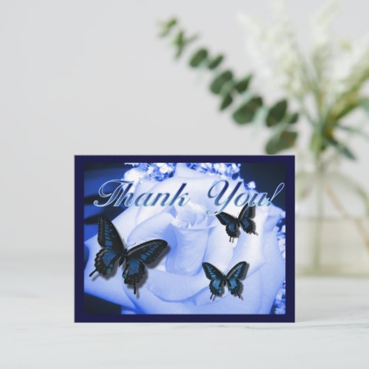 Bedankt Roos & Vlinders Briefkaart (Staand voorkant)