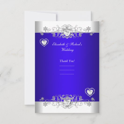 Bedankt Royal Blue Wedding White Diamond Head (Achterkant)