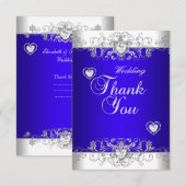 Bedankt Royal Blue Wedding White Diamond Head (Voorkant / Achterkant)