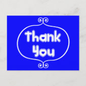 Bedankt Royal Blue & White Hearts Wedding, Love Briefkaart (Voorkant)