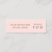 bedankt roze achtergrondkaart mini visitekaartje (Achterkant)