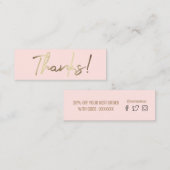 bedankt roze achtergrondkaart mini visitekaartje (Voorkant / Achterkant)