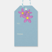 Bedankt Roze en Blauwe Bloemen Cadeau Labels Cadeaulabel (Achterkant)