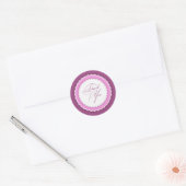 Bedankt roze Paarse Polka Ronde Sticker (Envelop)