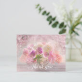 BEDANKT Roze Pioenbloem Vaas Briefkaart (Staand voorkant)