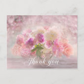 BEDANKT Roze Pioenbloem Vaas Briefkaart (Voorkant)