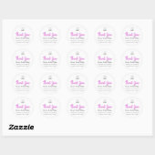 Bedankt Roze Script Naam Online Shop Web Logo Ronde Sticker (Vel)