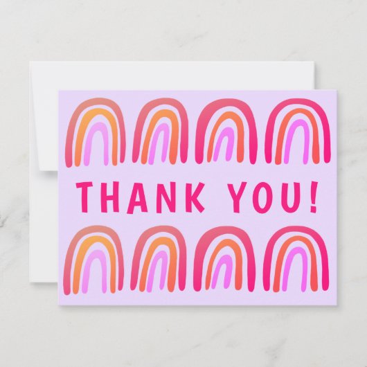 BEDANKT Roze Sinaasappel Kleurrijke Sweet Rainbow Kaart (Voorkant)