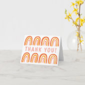 BEDANKT Roze Sinaasappel Kleurrijke Sweet Rainbow Kaart (Gele Bloem)