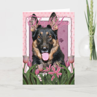 Bedankt - Roze Tulpen - Duitse Herder - Kuno