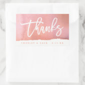 Bedankt Roze Waterverf Mini Wijn Champagne Label (Tas)