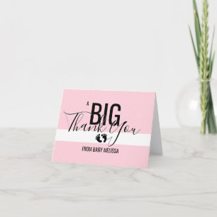 BEDANKT Roze Witte Voeten MEISJE Baby shower Party